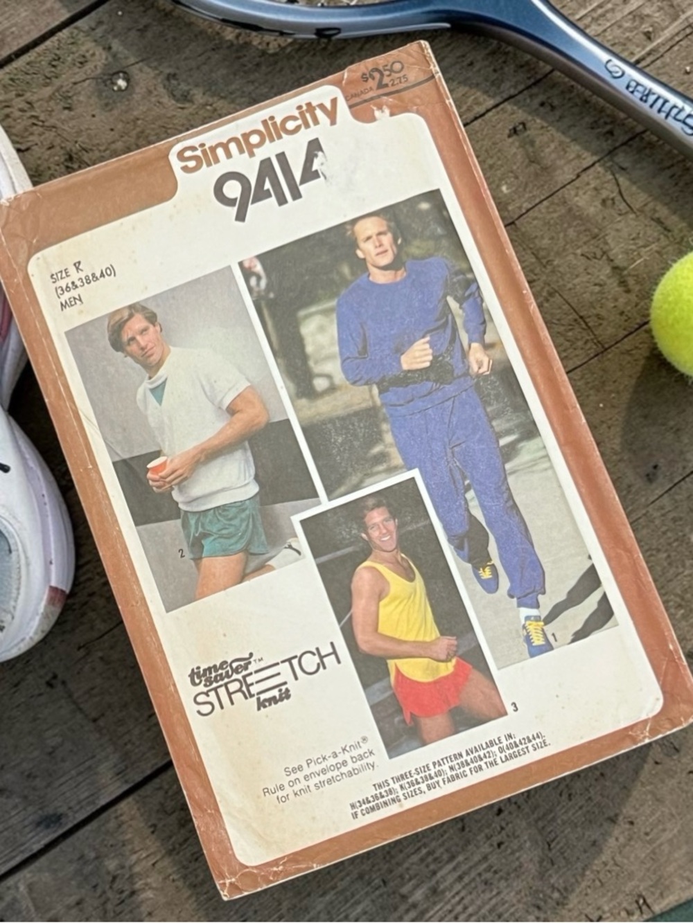 80s Simplicity 9414 Mens Jogging Suit Pattern 36-40 Fitness Tracksuit Shorts